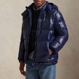 Hooded Pony Logo Glossed Down Jacket 6-14 Years