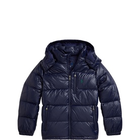 Hooded Pony Logo Glossed Down Jacket 6-14 Years