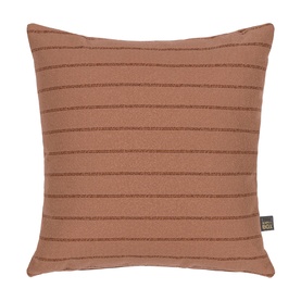 Scatterbox Ravello Coral Cushion 43x43cm, coral with tonal horizontal stripe texture and plain border trim