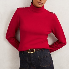 Corrine Epaulette Turtleneck Sweater