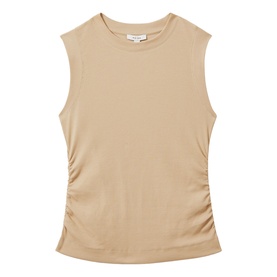 Trudy Fine Rib Ruched Tank Top