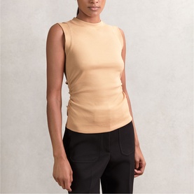 Trudy Fine Rib Ruched Tank Top