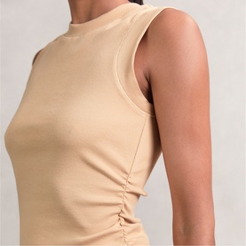 Trudy Fine Rib Ruched Tank Top