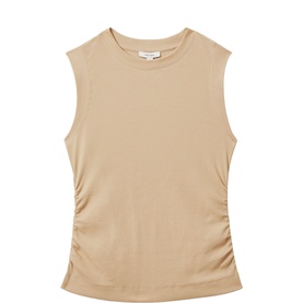 Trudy Fine Rib Ruched Tank Top