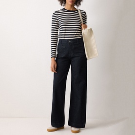 Rhea Patch Pocket High-Rise Wide Leg Jeans