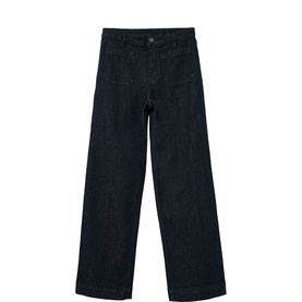 Rhea Patch Pocket High-Rise Wide Leg Jeans