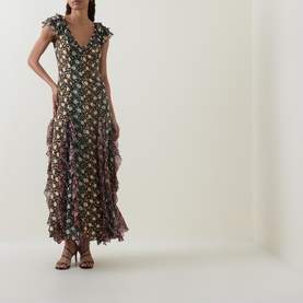 Ambika Silk Floral Dress