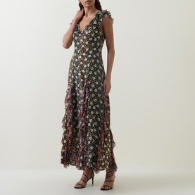 Ambika Silk Floral Dress