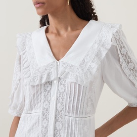 Dove Embroidered Mini Dress
