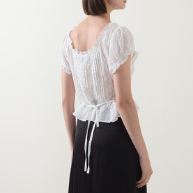 Sandi Pintuck Embroidered Blouse