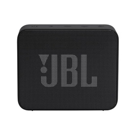 JBL Go 2 Essential portable Bluetooth speaker in black with mesh grille front and compact square form