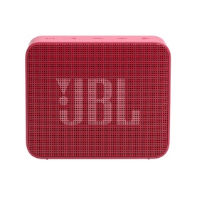 JBL Go 2 Essential portable Bluetooth speaker in red with perforated grille front and compact square form