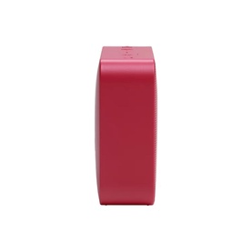 JBL Go 2 Essential portable Bluetooth speaker in red, compact rectangular design, shown from the side