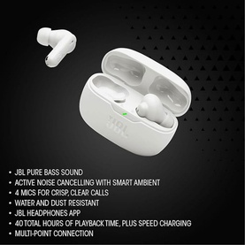 Wave Beam 2 True Wireless Noise Cancelling Earbuds White