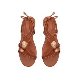 Gleam Beaded Leather Sandals