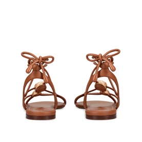 Gleam Beaded Leather Sandals