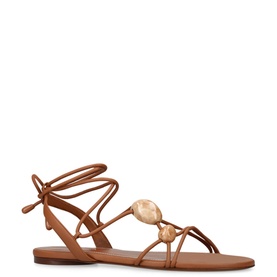 Gleam Beaded Leather Sandals