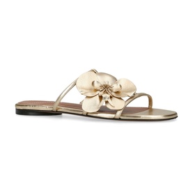 Orchid Appliqu&eacute; Leather Slides