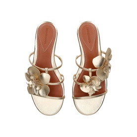 Orchid Appliqu&eacute; Leather Slides