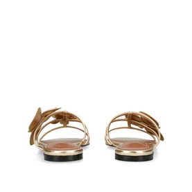 Orchid Appliqu&eacute; Leather Slides