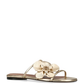 Orchid Appliqu&eacute; Leather Slides