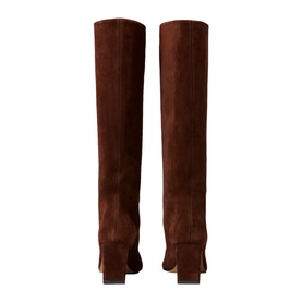 Suede Heeled Knee High Boots