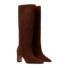 Suede Heeled Knee High Boots
