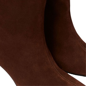 Suede Heeled Knee High Boots