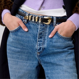 Hardware-Detail Leather Belt