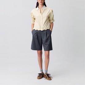 Striped Scallop Hem Shirt