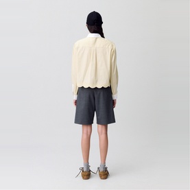 Striped Scallop Hem Shirt