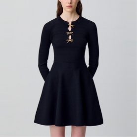 Bow Knit Mini Dress
