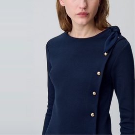 Tie-Detail Ribbed-Knit Dress