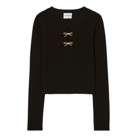 Bow Pointelle Knit Top
