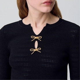 Bow Pointelle Knit Top