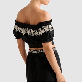 Blaire Embroidered Cropped Top