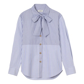 Striped Pussybow Blouse