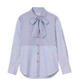 Striped Pussybow Blouse