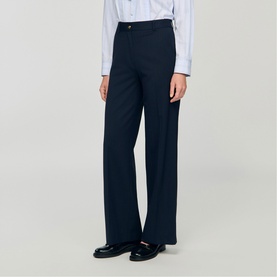 Pinstripe Straight Leg Trousers