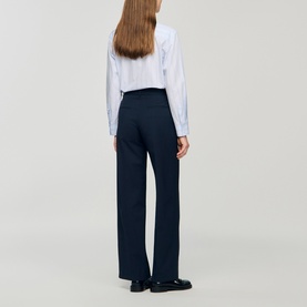 Pinstripe Straight Leg Trousers