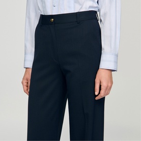 Pinstripe Straight Leg Trousers