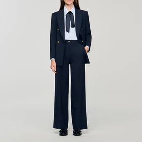 Pinstripe Straight Leg Trousers