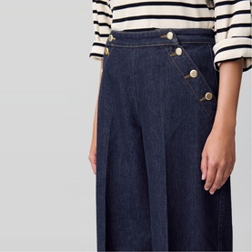 Wide-Leg Denim Jeans