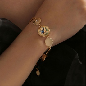 Bird Enamel Link Bracelet