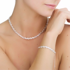 Circular Necklace & Bracelet Two-Piece Set