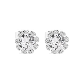 Flower Stone Stud Earrings