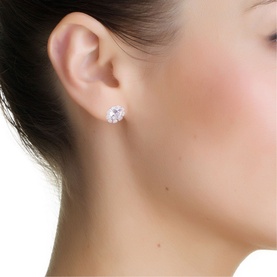 Flower Stone Stud Earrings