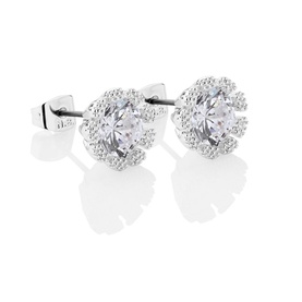 Flower Stone Stud Earrings
