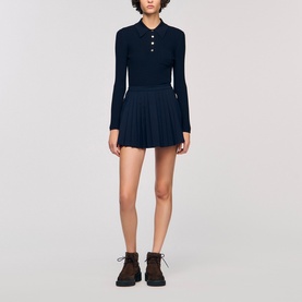 Pleated Flared Skort