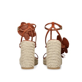Orchid Appliqu&eacute; Leather Wedges